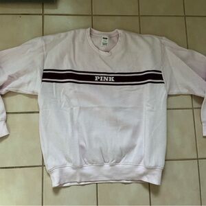 Victoria's Secret Pink Ivy Fleece Crew Sweatshirt Sz M Pink